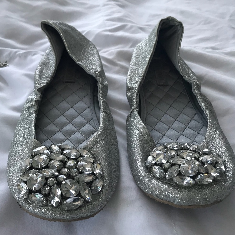 Glittery Nine West prom flats size 6 - Picture 2 of 8